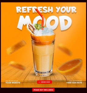 冰镇果汁饮品PSD分层素材